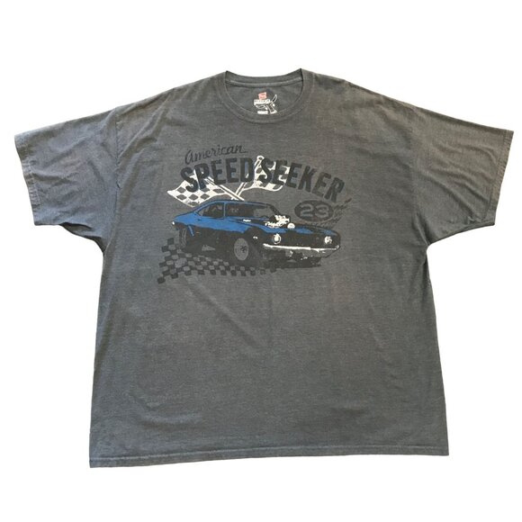 American Speed Seeker Tshirt Hanes Beefy T 3XL Gray Hot Rod Muscle Car Racing - Picture 10 of 10